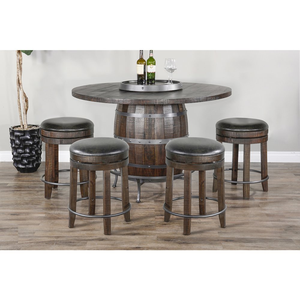 Round Pub Table with Wine Barrel Base. Picture 6