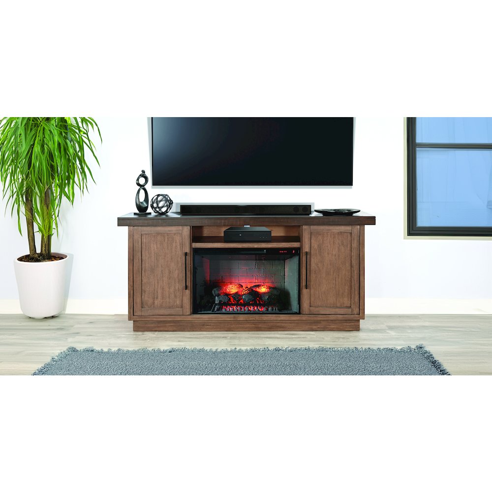 78" Media Console with Electric Fireplace. Picture 2