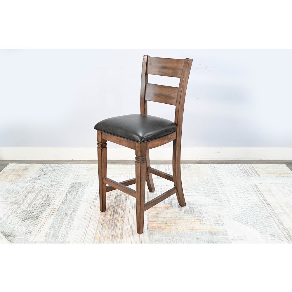 Bar Ladderback Barstool, Cushion Seat (Set of 2). Picture 5