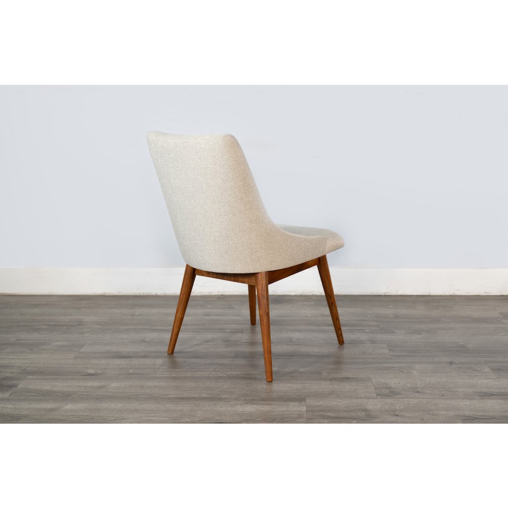 Mid-Century Modern Upholstered Dining Chair, Wooden Legs (Set of 2). Picture 4