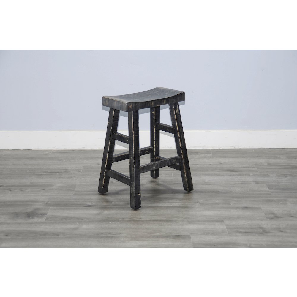 Black Sand Counter Saddle Seat Stool, Wood Seat (Set of 2). Picture 3