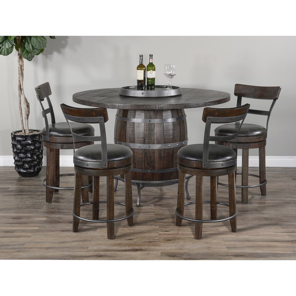 Round Pub Table with Wine Barrel Set. Picture 2