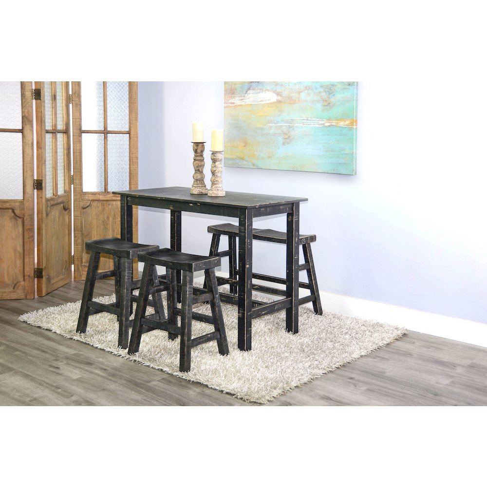 Black Sand Counter Bench, Wood Seat. Picture 5