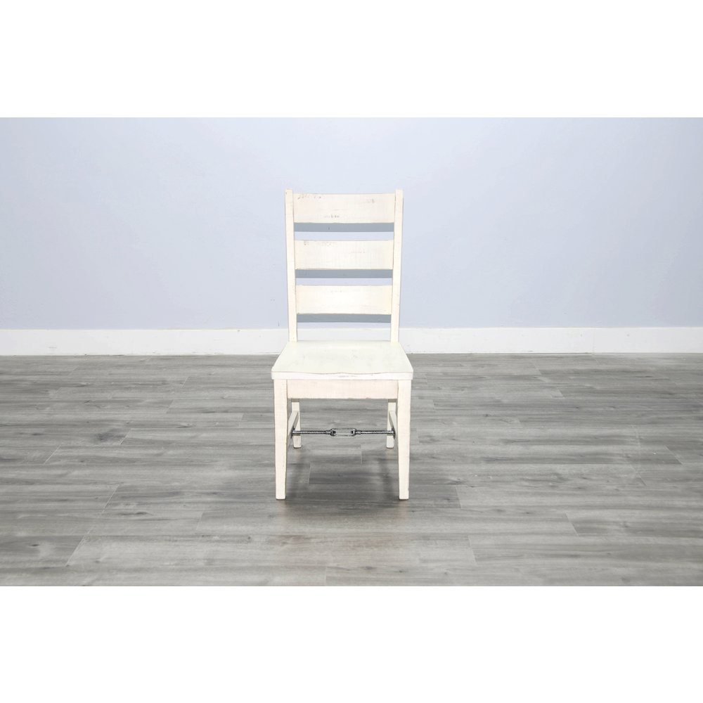 White Sand Ladderback Chair with Turnbuckle, Wood Seat (Set of 2). Picture 5