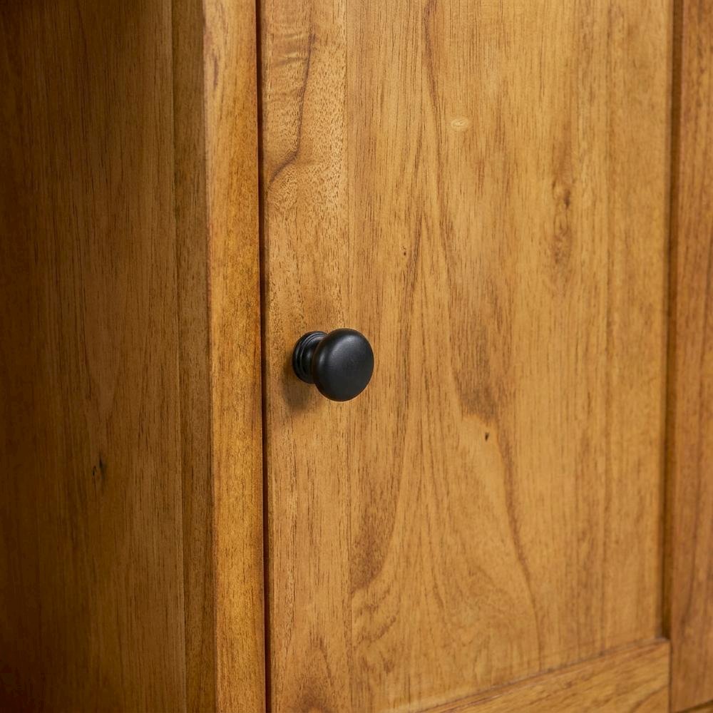 Rustic Wood Buffet with Natural Slate Top for Kitchen Storage. Picture 5
