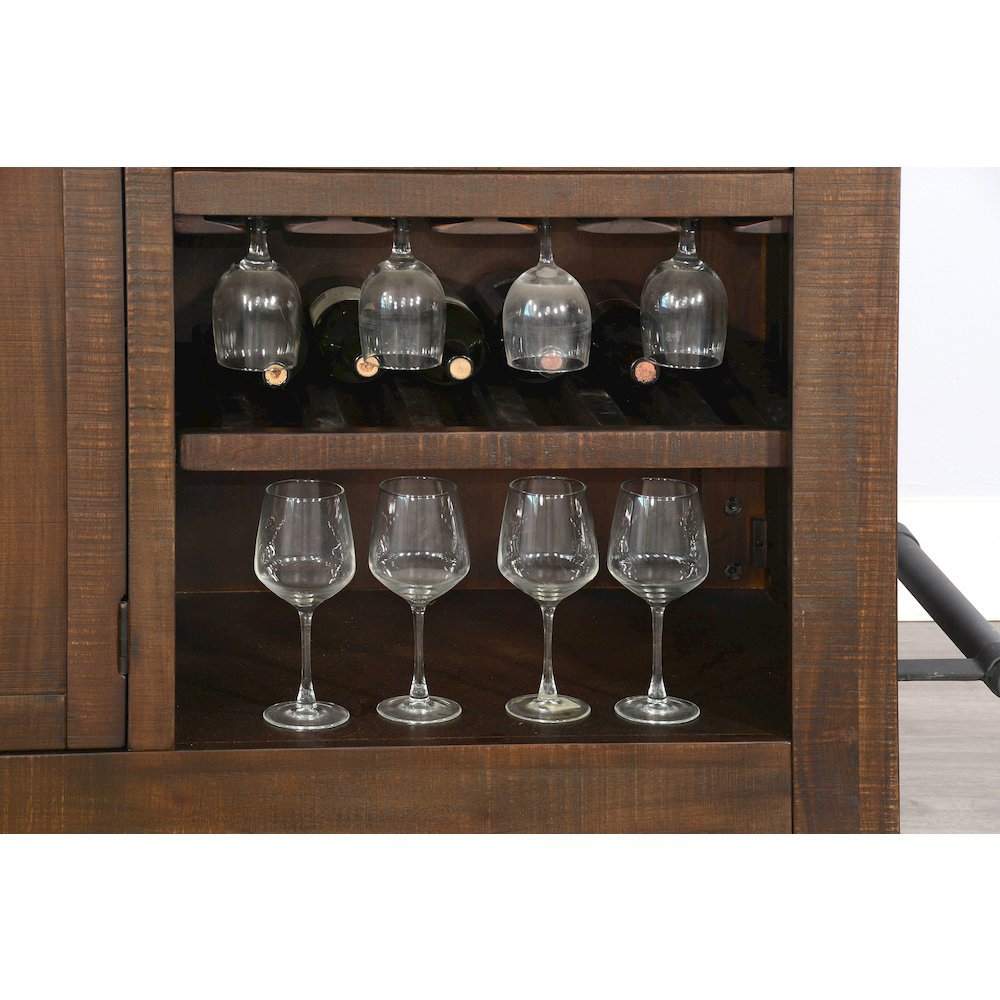 80" Traditional Wood Home Bar with Stools. Picture 8
