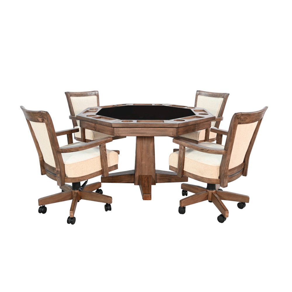 5-Piece Reversible Game and Dining Poker Table Set. Picture 1