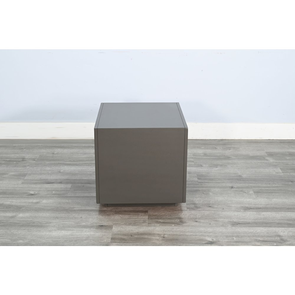 Modern Square End Table with Open Storage, Urban Bronze. Picture 4