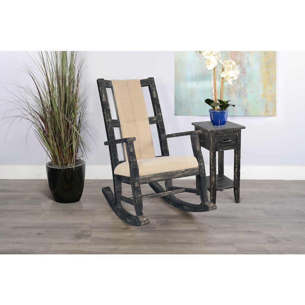 Black Sand Rocker, Cushion Seat & Back. Picture 2