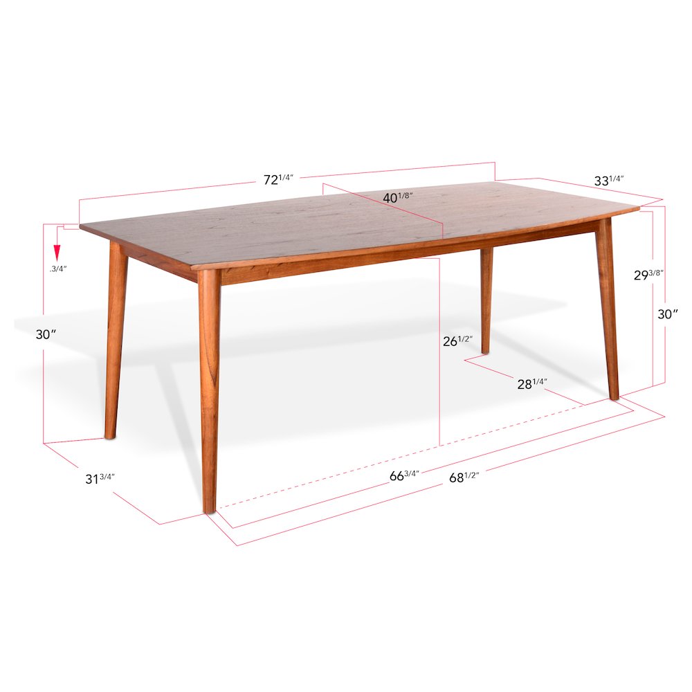 Mid-century Wood Dining Table, Cinnamon. Picture 3