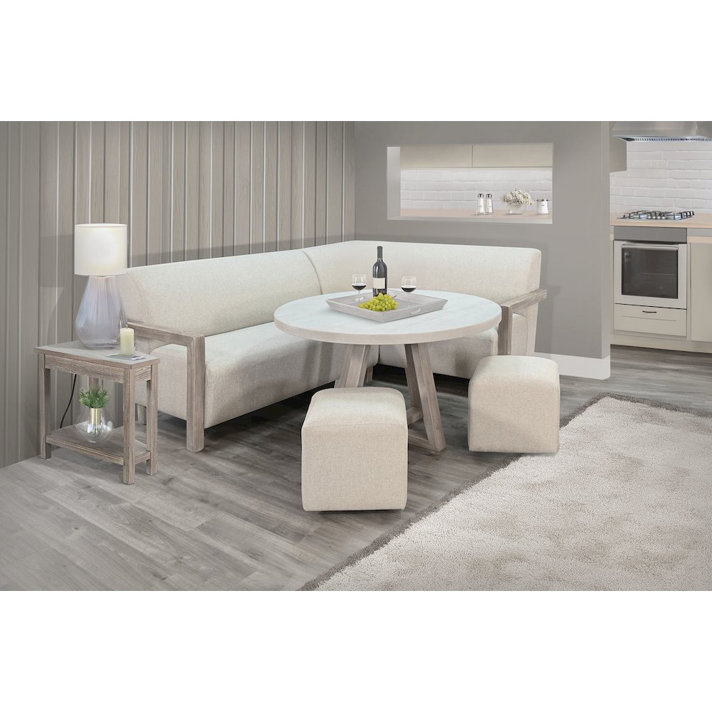 4-Piece Corner Dining Nook Set with Light Wood Table. Picture 2