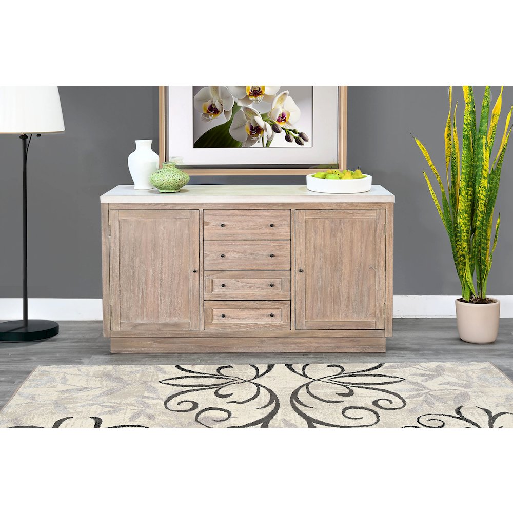 Rowan 60" Buffet, Light Grey/Wheat. Picture 1