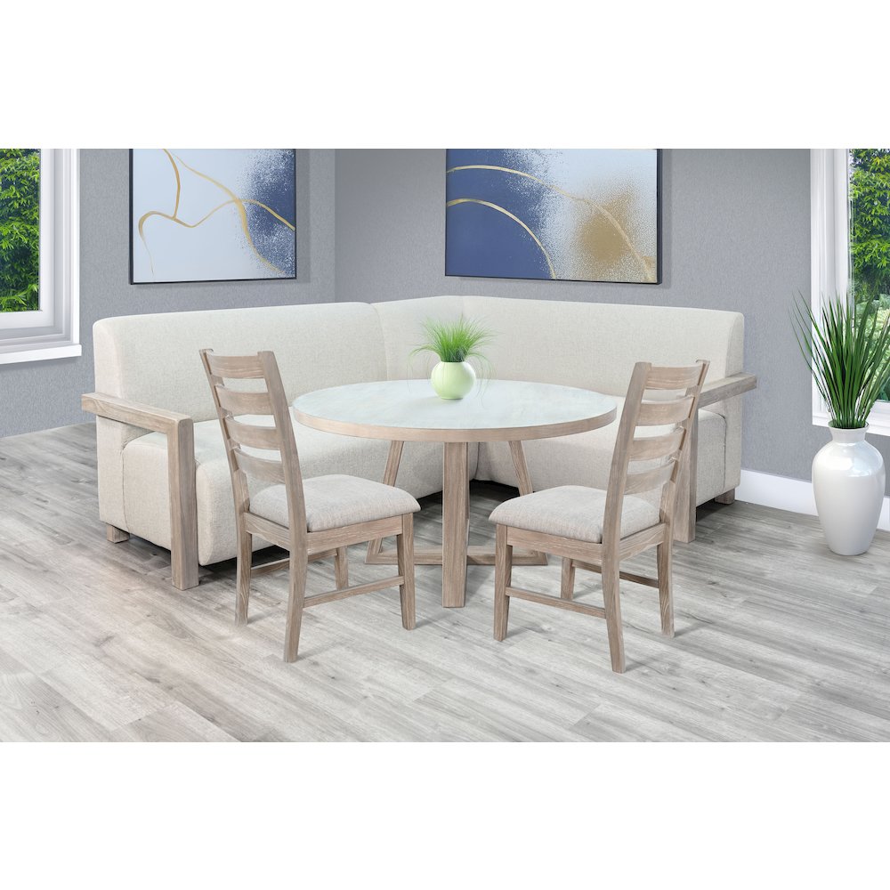 4-Piece Upholstered Dining Set with Round Table. Picture 2
