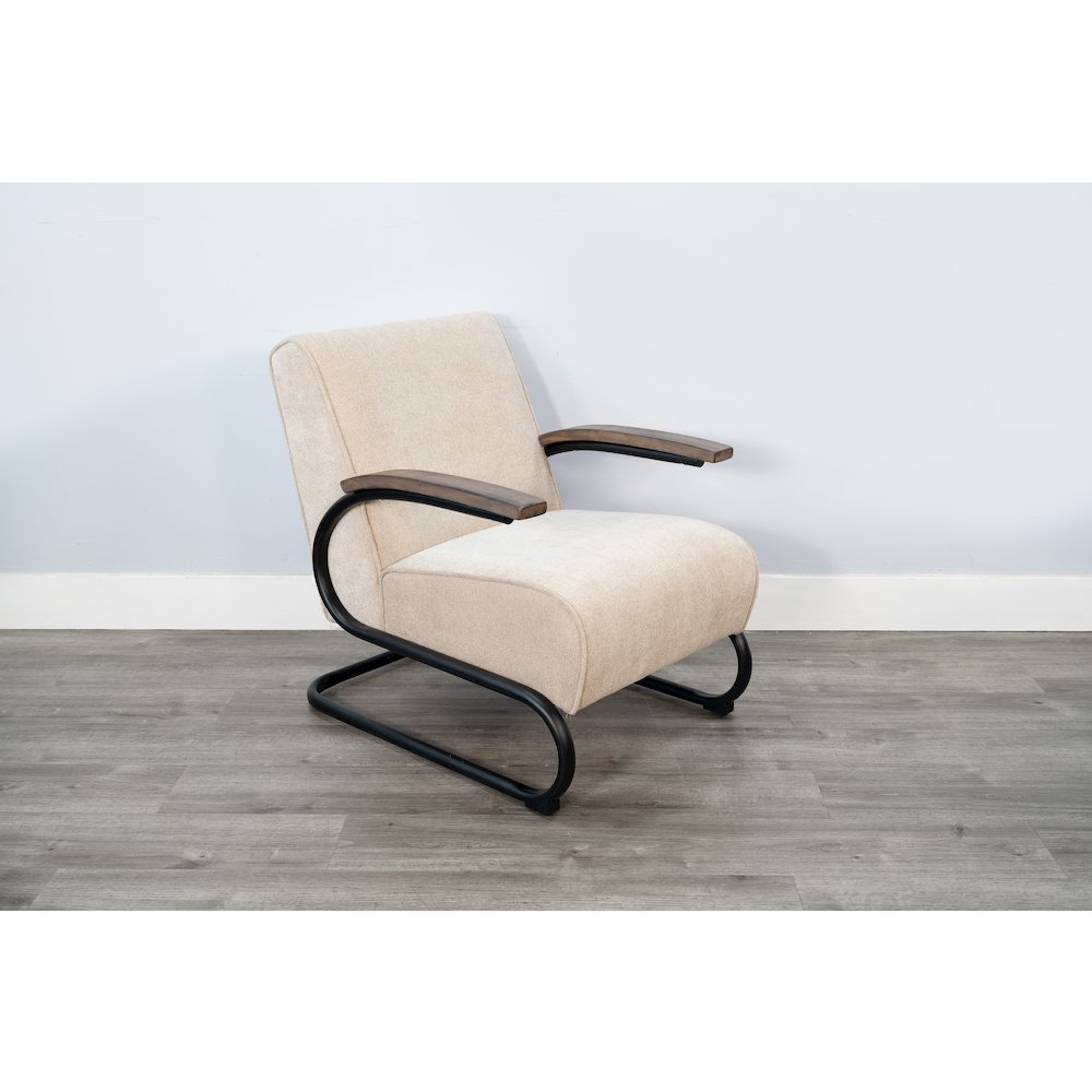 Nash Modern Industrial Accent Chair with Metal Frame. Picture 4