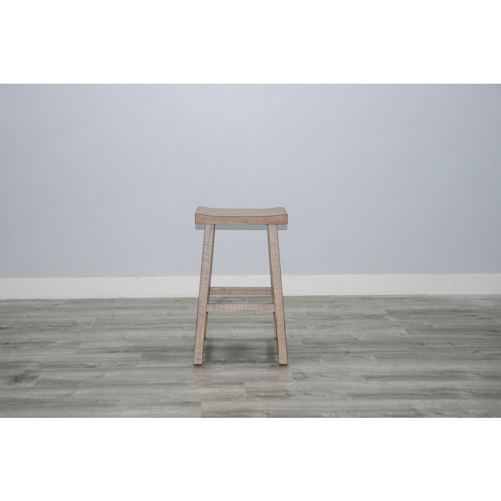 Beach Pebble Bar Saddle Seat Stool, Wood Seat (Set of 2). Picture 2