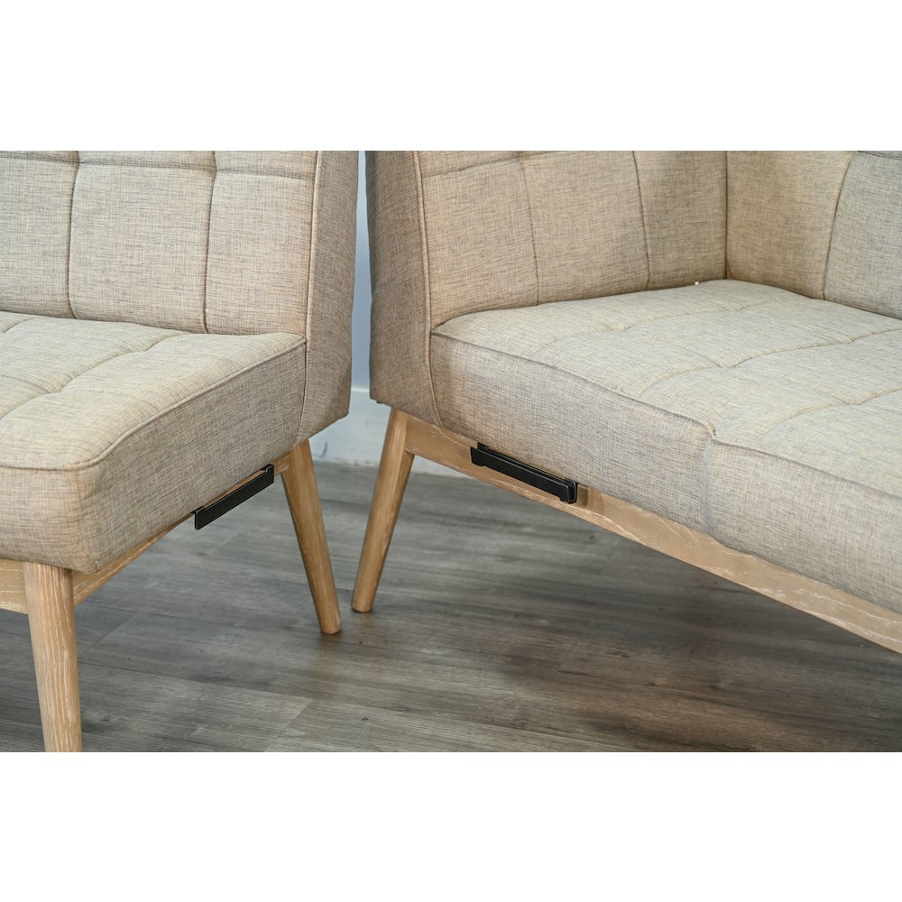 Mia Mid-Century Modern Tufted Upholstered Corner Dining Bench. Picture 6