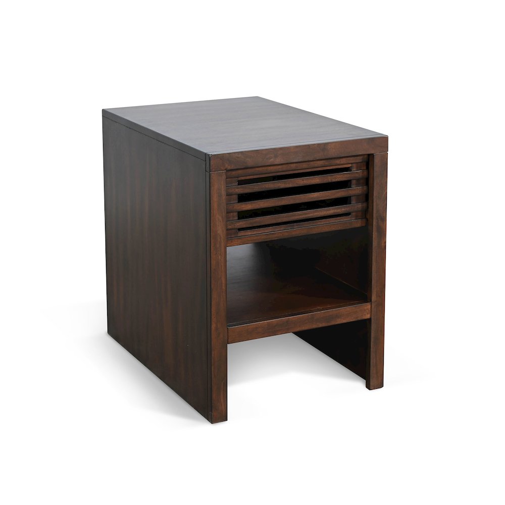 Chair Side Table with Drawer, Coffee Bean. Picture 1
