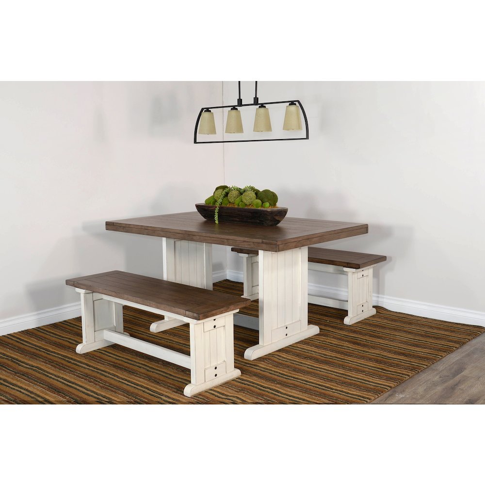 Rectangular Wood Dining Table, Buckskin/Marble White. Picture 3