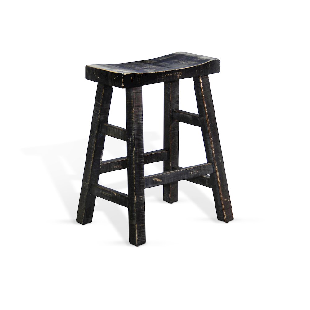 Black Sand Counter Saddle Seat Stool, Wood Seat (Set of 2). Picture 1
