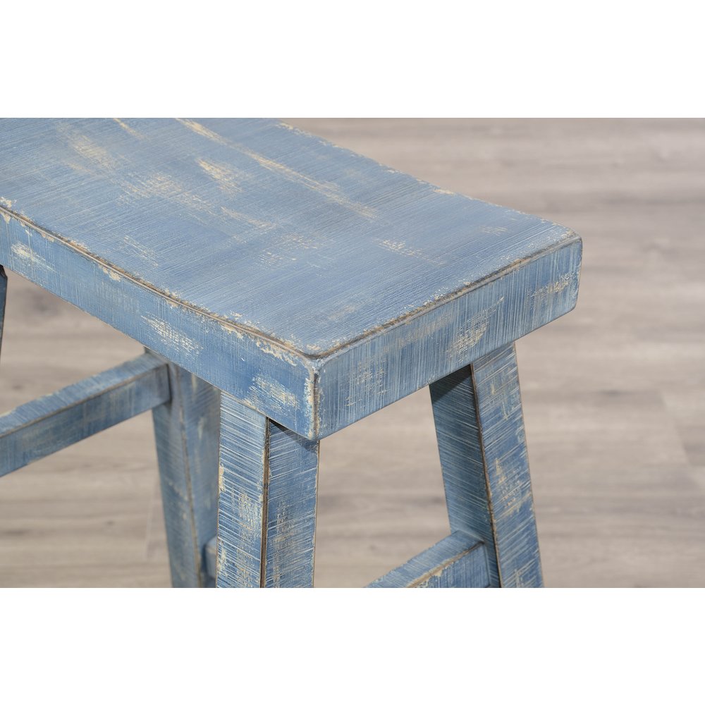 Ocean Blue Counter Saddle Seat Stool, Wood Seat (Set of 2). Picture 6