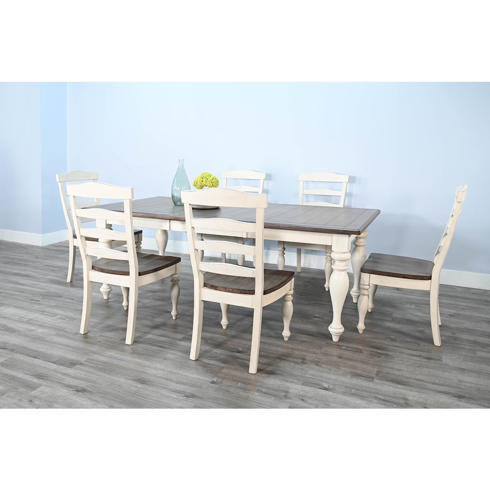 Pasadena Rectangular Extension Dining Table, Buckskin/Marble White. Picture 3