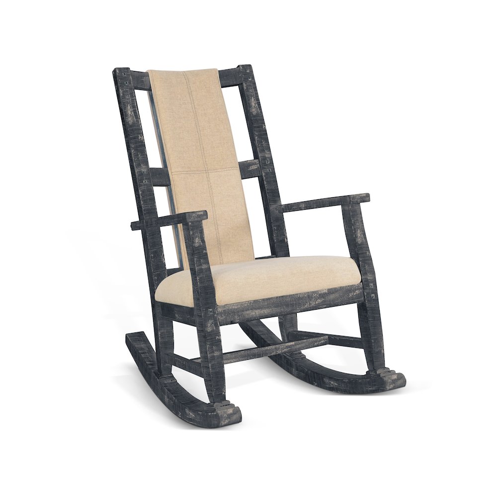Black Sand Rocker, Cushion Seat & Back. Picture 1
