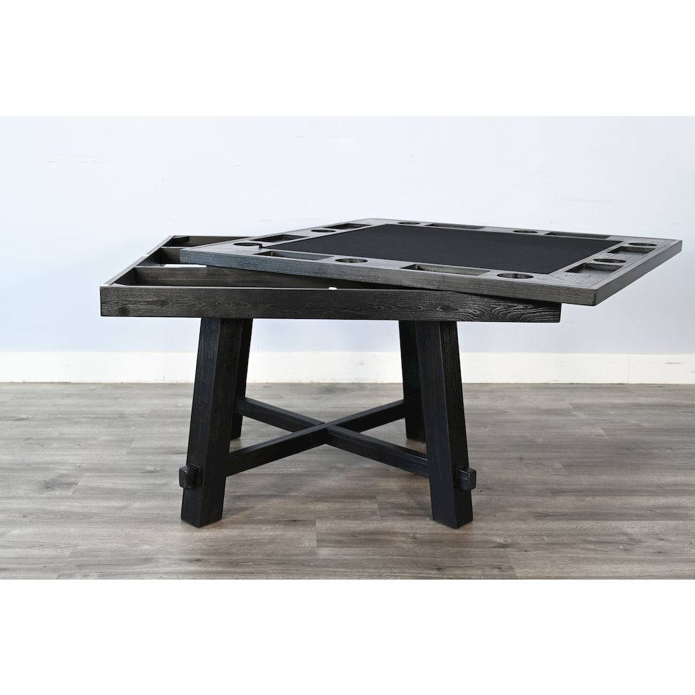 Black Square Reno Poker Dining Table. Picture 4