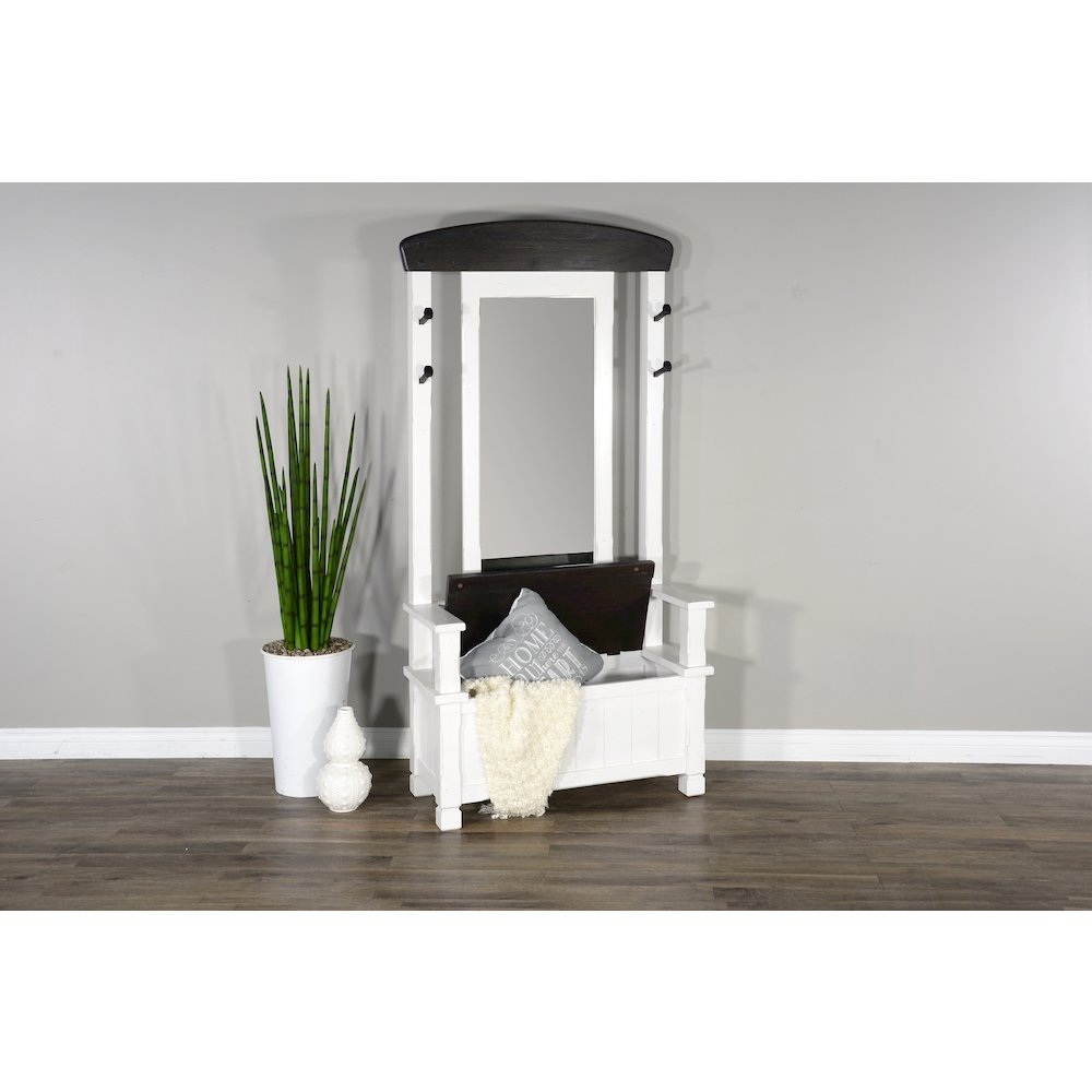 Sunny Designs 78" 4-hook Farmhouse Wood Hall Tree. Picture 2