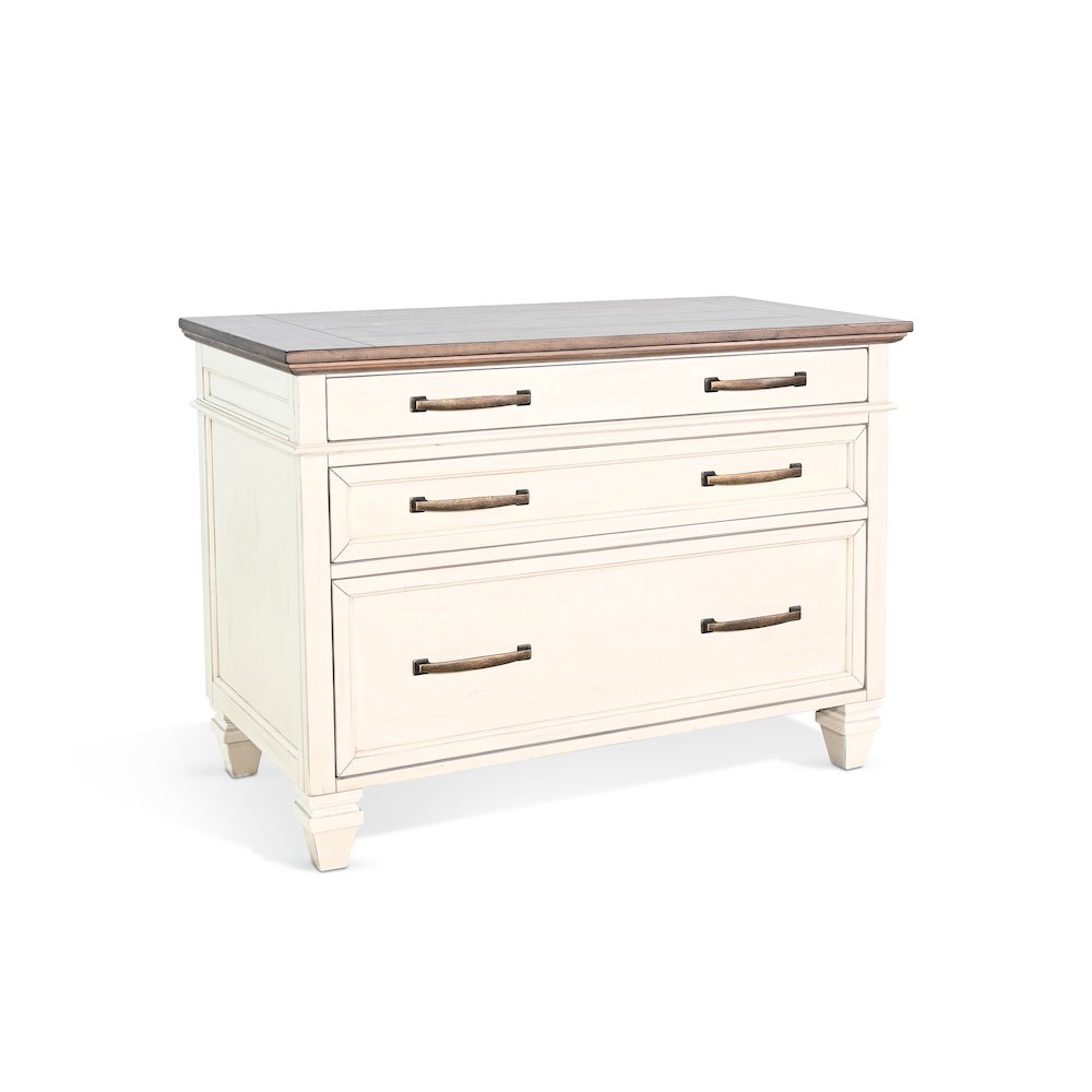 Lateral File Cabinet, Buckskin/Marble White. Picture 1