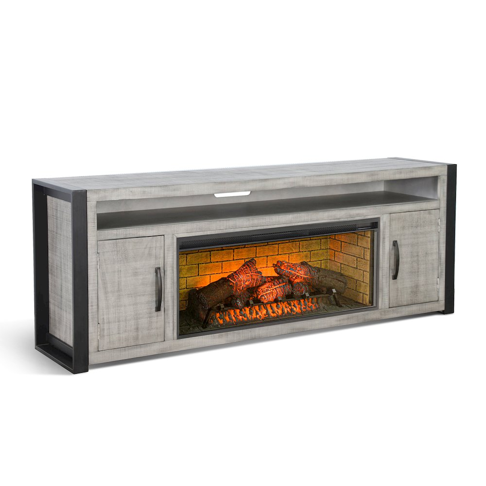 78" Media Console with Electric Fireplace. Picture 1