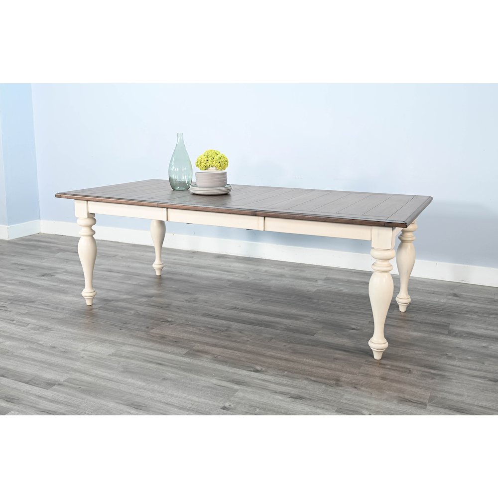 Pasadena Rectangular Extension Dining Table, Buckskin/Marble White. Picture 4