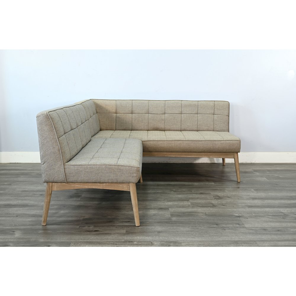 Mia Mid-Century Modern Tufted Upholstered Corner Dining Bench. Picture 4