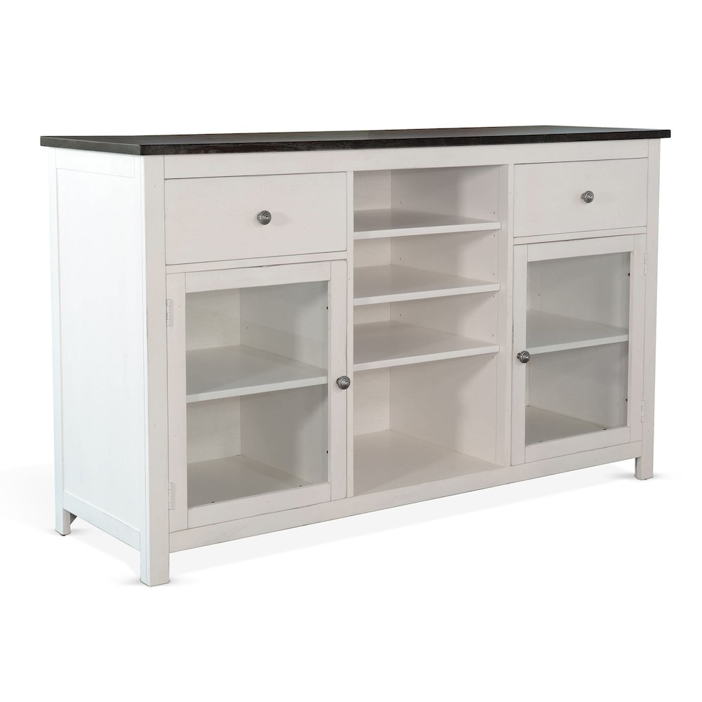 Wood White Buffet with Drawers. Picture 1