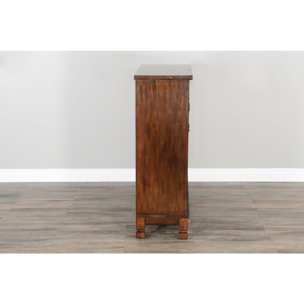 Santa Fe 42" Traditional Wood Bookcase in Dark Chocolate. Picture 7