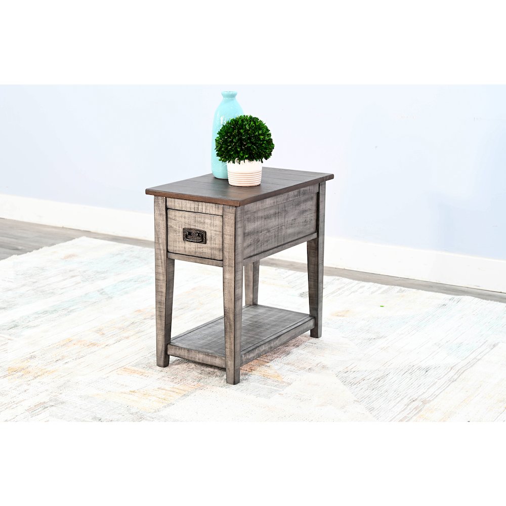 Chair Side Table, Tobacco Leaf/Alpine Grey. Picture 2
