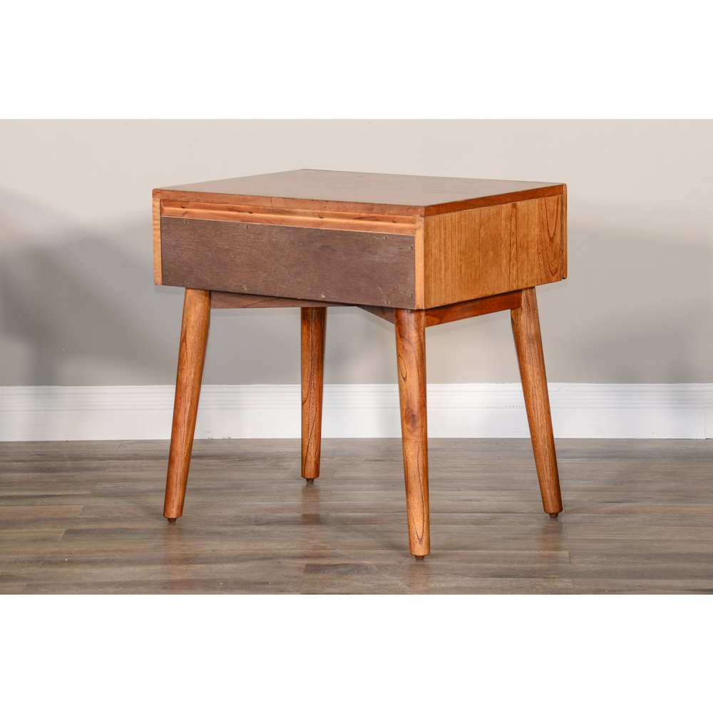 American Modern 24" Mitred Solid Wood Night Stand in Cinnamon. Picture 4