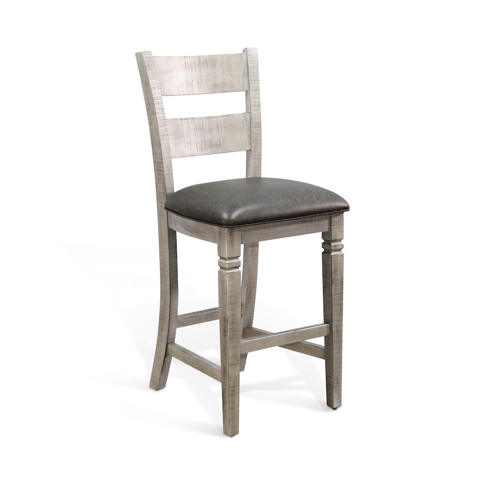 Bar Ladderback Barstool, Cushion Seat (Set of 2). Picture 1