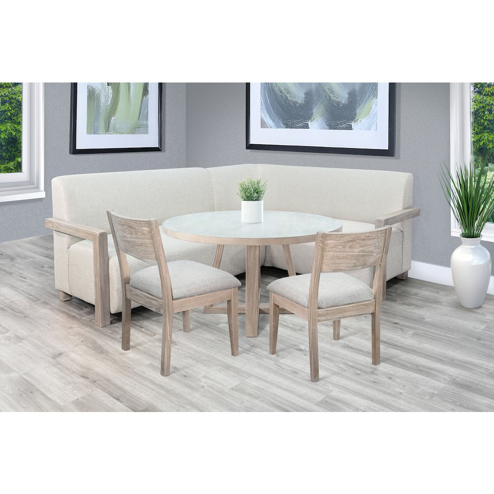4-Piece Upholstered Dining Set with Round Table. Picture 2