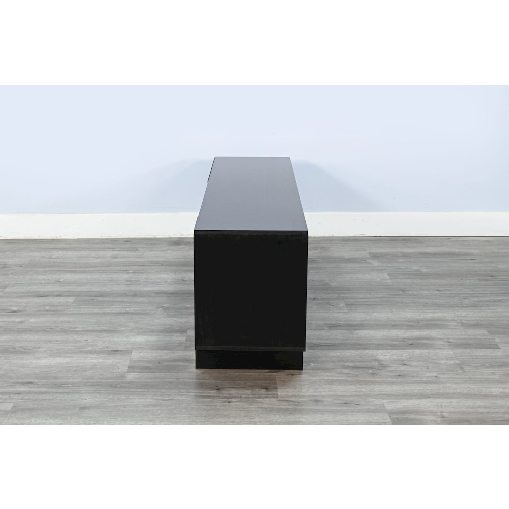 56" Media Console with Electric Fireplace, Black Oak Melamine. Picture 3