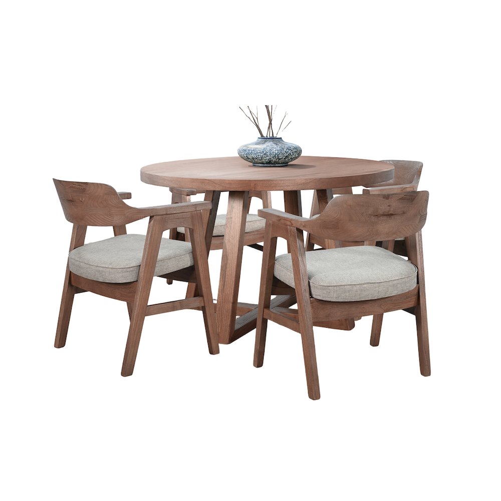 Mia Round Wood Dining Set. Picture 1