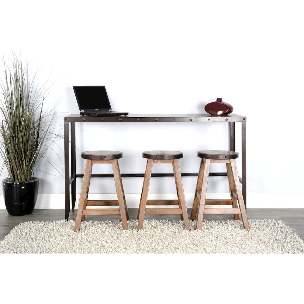 San Diego Wood and Metal Sofa Bar Table. Picture 4