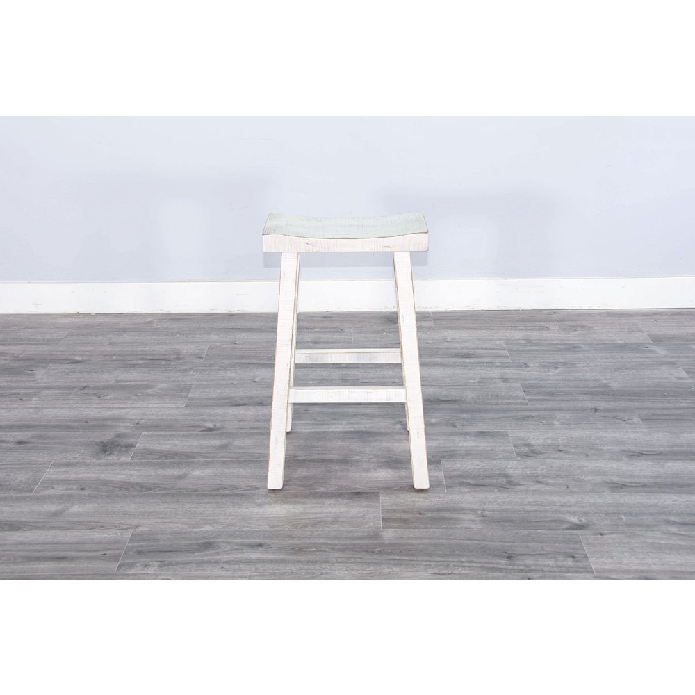 White Sand Bar Saddle Seat Stool, Wood Seat (Set of 2). Picture 2