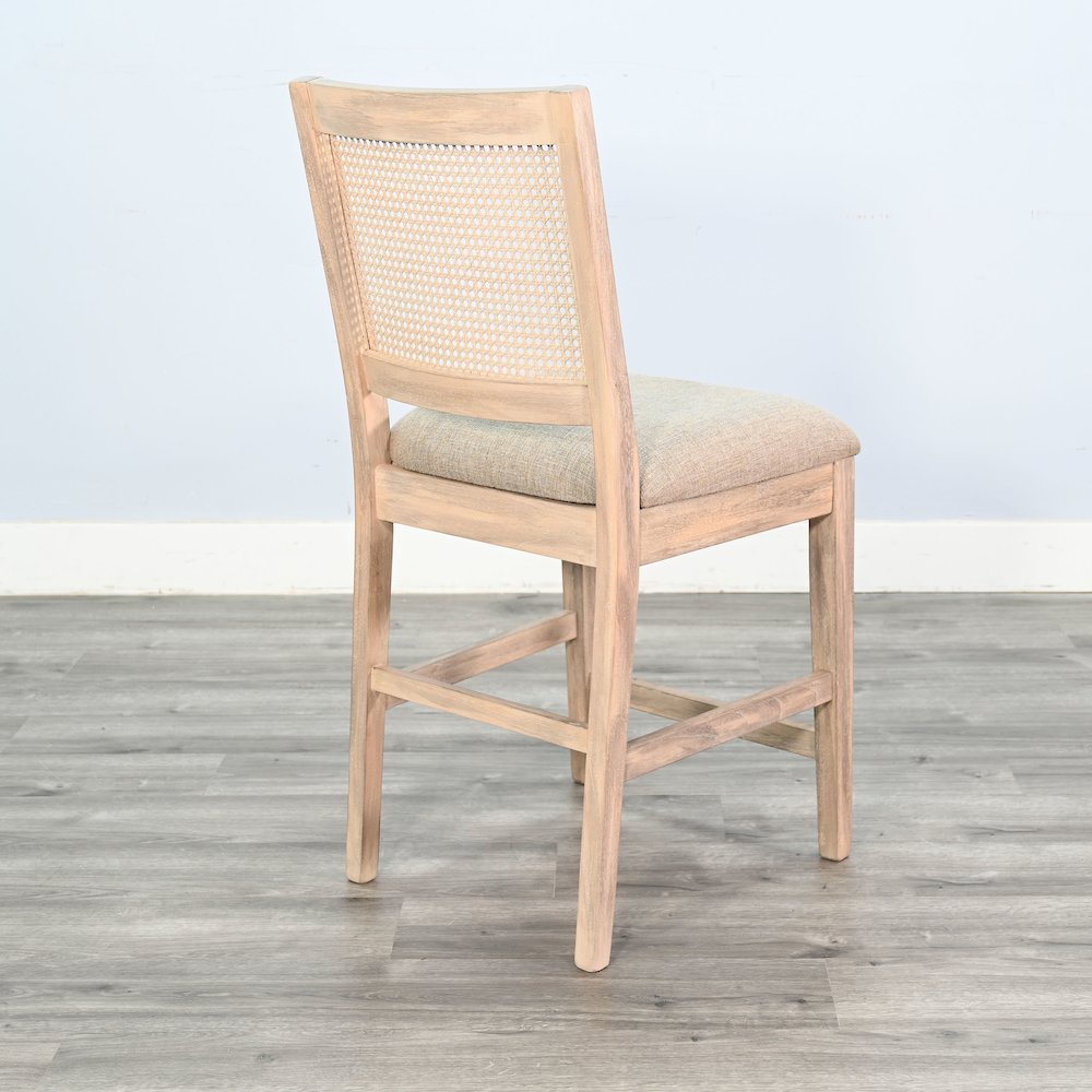 Cane Back Cushion Seat Counter Stool (Set of 2). Picture 4