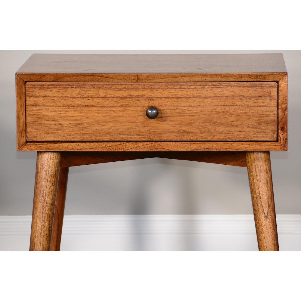 American Modern 24" Mitred Solid Wood Night Stand in Cinnamon. Picture 2