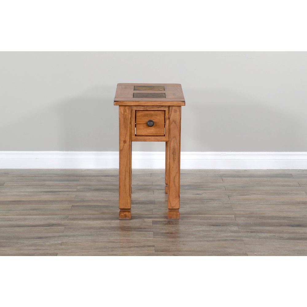 Sedona 15" Transitional Wood Chair Side Table in Rustic Oak. Picture 3