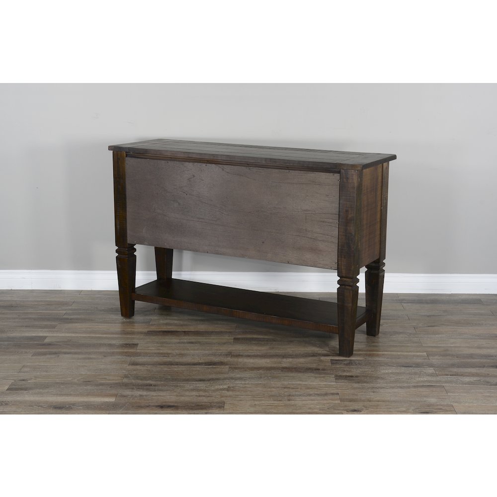 Homestead 54" Transitional Mahogany Wood Server in Tobacco Leaf. Picture 7