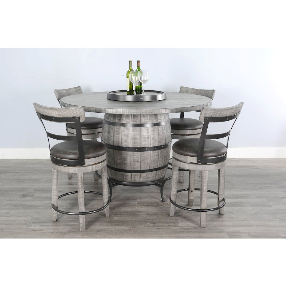 Round Pub Table with Wine Barrel Set. Picture 2