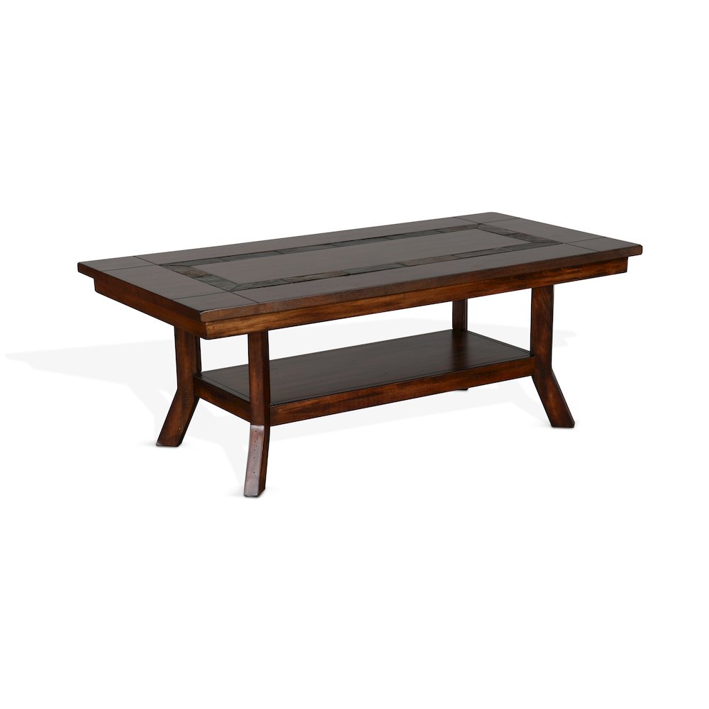 Sunny Designs Santa Fe 48.5" Traditional Wood Coffee Table in Dark Chocolate. Picture 1