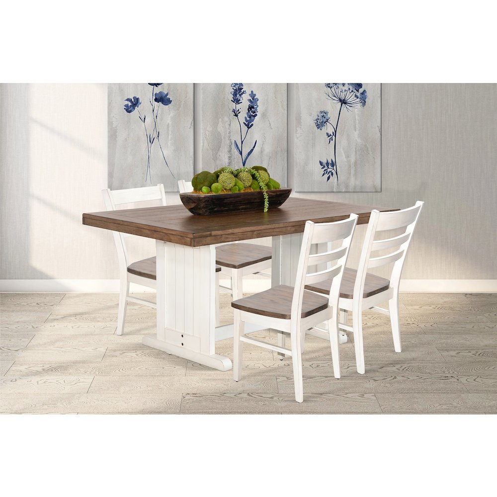 Rectangular Wood Dining Table, Buckskin/Marble White. Picture 2