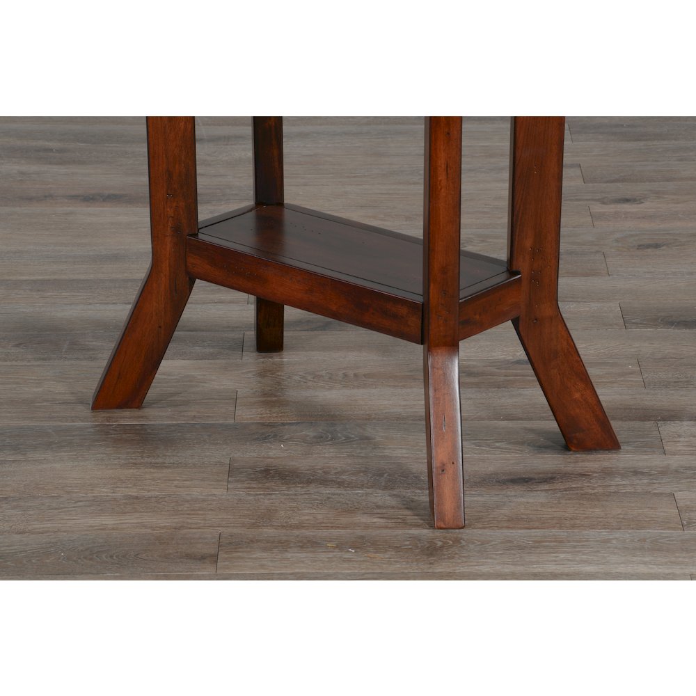 Santa Fe 25" Mahogany Wood Chair Side Table in Dark Chocolate. Picture 5